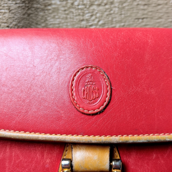 Vintage Classic MARK CROSS Red Leather Crossbody Bag - ITALY - Picture 6 of 8